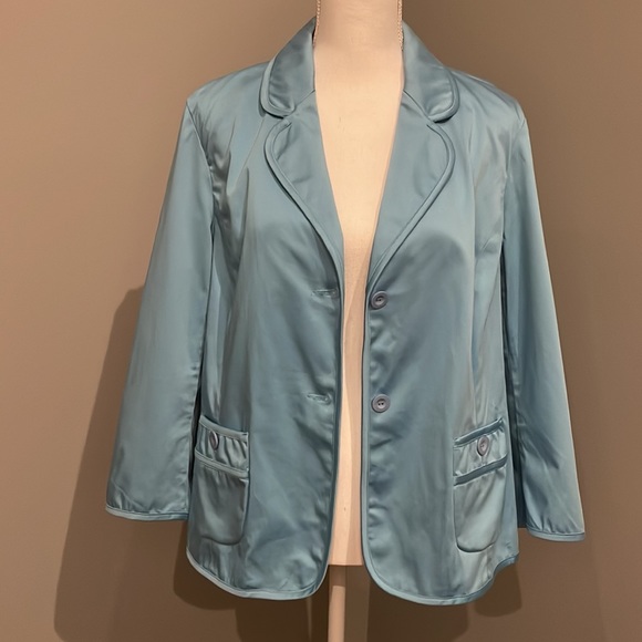 LIZ CLAIBORNE COTTON BLAZER/JACKET | LIGHT BLUE | Size 16 - Picture 5 of 7